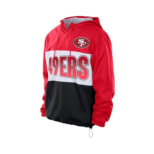 New Era Men's NFL Ripstop Quarter-Zip Hooded Windbreaker2