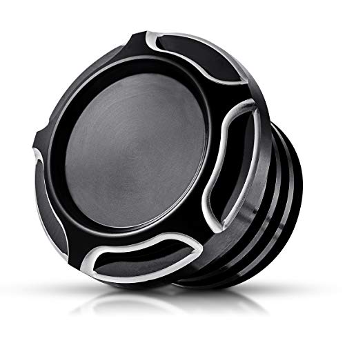 KATUR Noir Chrome Moto CNC en Aluminium Carburant Carburant Réservoir D'huile Décoratif Couvercle De l'huile Cap d'essence pour Harley Sportster XL1200 883...
