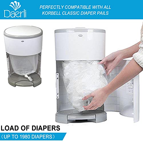 Bolsas de basura para pañales de gran capacidad hasta 1980 unidades pack de 4 recambios de 16L 4