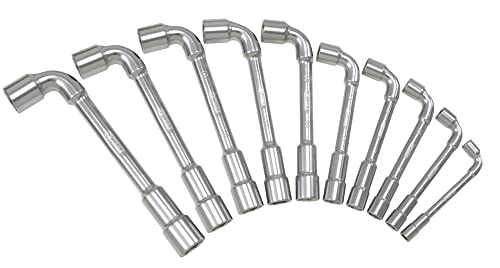 KS TOOLS - 517.0440 - Boîte de 10 clés à pipe débouchées métriques 6 pans - Jeu de clés à pipe 8-19 mm