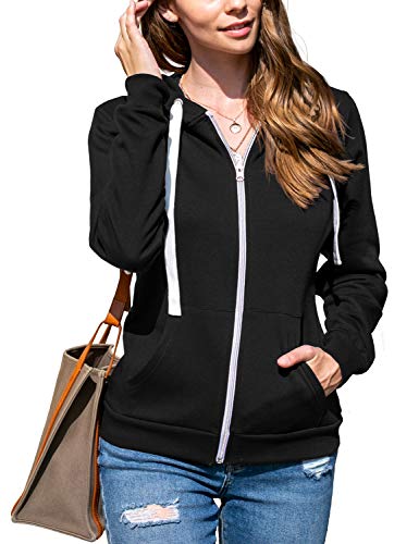 Doublju Lightweight Thin Zip-Up Hoodie Jacket for Women with Plus Size - Image 6