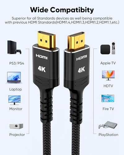 Image of Highwings 4K Fiber Optic 100 FT HDMI Cable High Speed HDMI 2.0 Cables