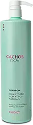 Shampoo Cachos Vegan 1L - Low Poo, 100% Vegano, Limpeza Suave Sem Sulfatos - Hidratação Profunda, Controle do Frizz e Definição dos Cachos