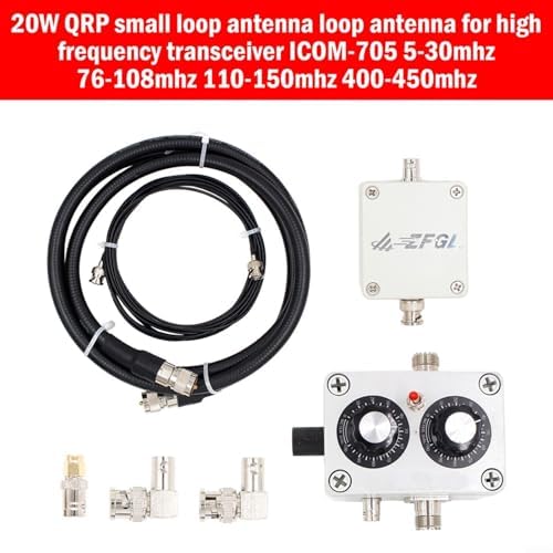 HG-20A Antena de bucle portátil 20W QRP multibanda transceptor de onda corta para ICOM-705 con cobertura de 5-30MHz y 76-108MHz. Construcción de metal