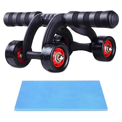 Sanda 4 Wheel Ab Roller With Foam Knee Pad And Push Up Bar, Strength Training Equipment, Stomach Exercise Equipment, Sit Up Exercise Equipment, Push Up Exercise Equipment, Ab Machine, Ab Trainer - Image 4