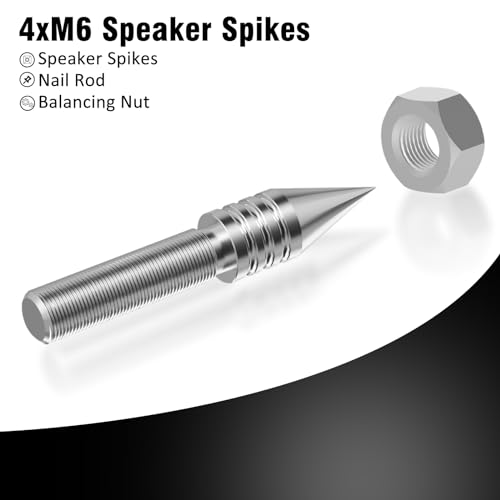 Image of Monosaudio Speaker Spikes, 4 pcs HiFi Speaker Anti-Vibration Spikes (Without Spike Pad), Isolation Spikes Stand Foot for Speaker, Subwoofer, Amplifier, CD DVD Player(M6)
