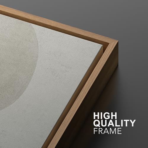 SIGNWIN Framed Canvas Print Wall Art Set Dark Black Color Field Landscape Abstract Shapes Cozy Neutral Modern Art Minimalism Decorative Nordic for Living Room, Bedroom, Office - 24"x36"x2 Natural — view 4