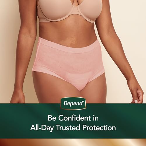 Image of Depend Silhouette Adult Diapers, Incontinence & Postpartum Bladder Leak Underwear for Women, Maximum Absorbency, Medium, Pink, 14 Count, Packaging May Vary (Pack of 2)