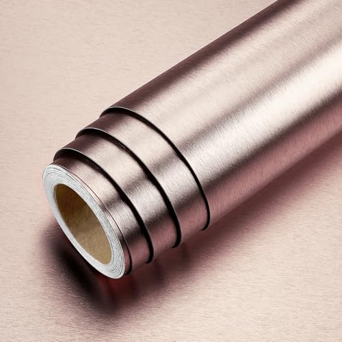 LaCheery Carta Adesiva per Mobili Rosa Lucida Effetto Metallo Acciaio