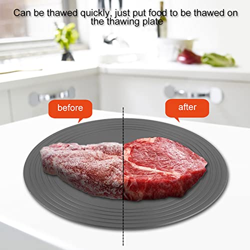Les-Theresa Ontdooibak voedselontdooiplaat ontdooiplaat ontdooiplaat thermische geleidende plank ontdooiing voor koken verwarming (diameter 28 cm) - Image 6