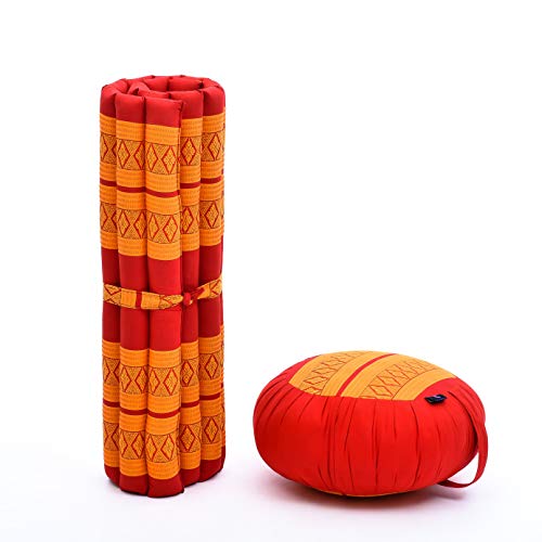 Leewadee Cushion Set-1 Round Yoga Pillow and 1 Square - Image 3