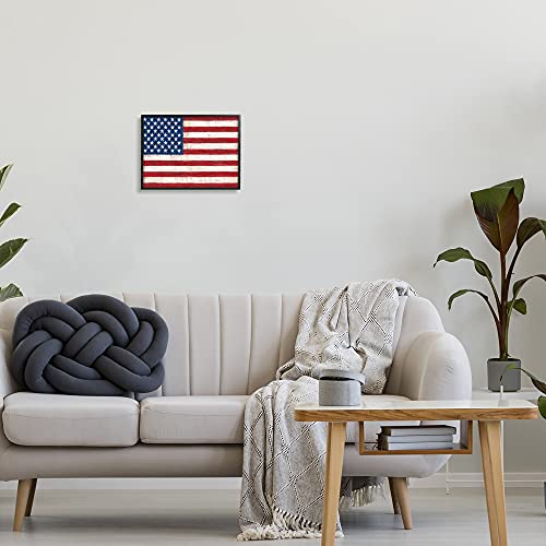 Image of Stupell Industries 'Rustic American Flag Red White Blue'| Framed Giclee Art | Stupell Industries | Black, 14 x 11 Inches, Easy to Hang and Sturdy, Made in USA, by Ruane Manning