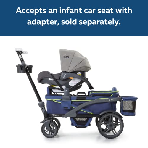 Gladly Family Anthem2 2-Seat All-Terrain Wagon Stroller with Easy Push and Pull, Removable XL Canopies, and Sturdy, Safe Folding for Storage and Transport, Neon Indigo