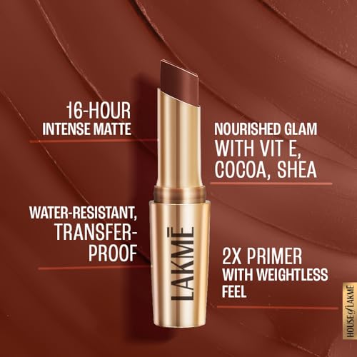 Image of Lakme 9 To 5 Primer + Matte Lipstick- Cinnamon Spice 3.6g (Pack of 3)