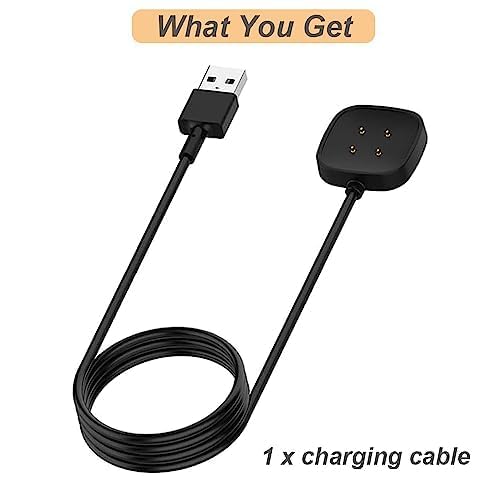 Miniatura 6 de Nisyctk Cargador para Fitbit SenseSense 2Versa 3Versa 4, cable de carga USB de repuesto para reloj inteligente Fitbit (3.3 pies3.3 ft) (1)