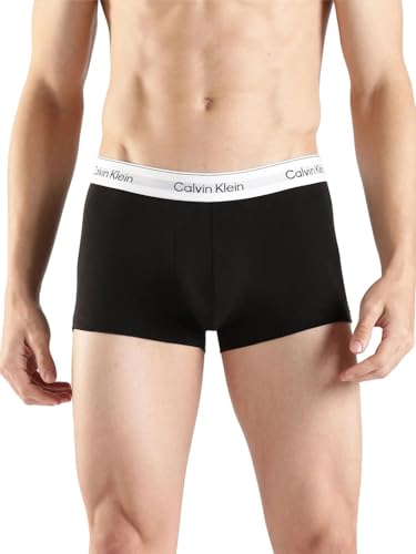 Image of Black Solid Low Rise Trunks - Pack of 3