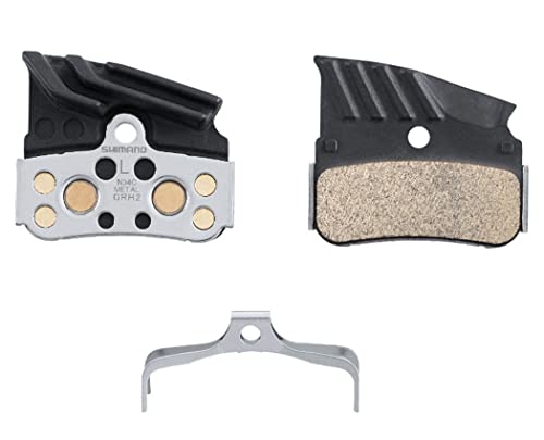 SHIMANO N04C disc pads and spring, alloy/stainless back with cooling fins, metal sintered, Black, One Size