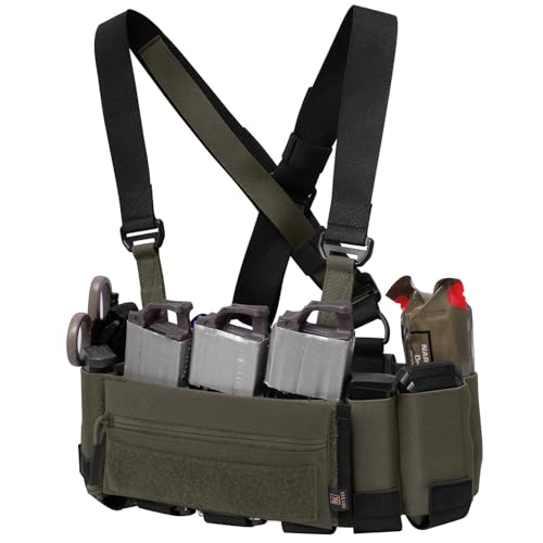 KRYDEX Tactical Chest Rig Elastic Rig Cummerbund with X Harness and Admin Pouch (RG)