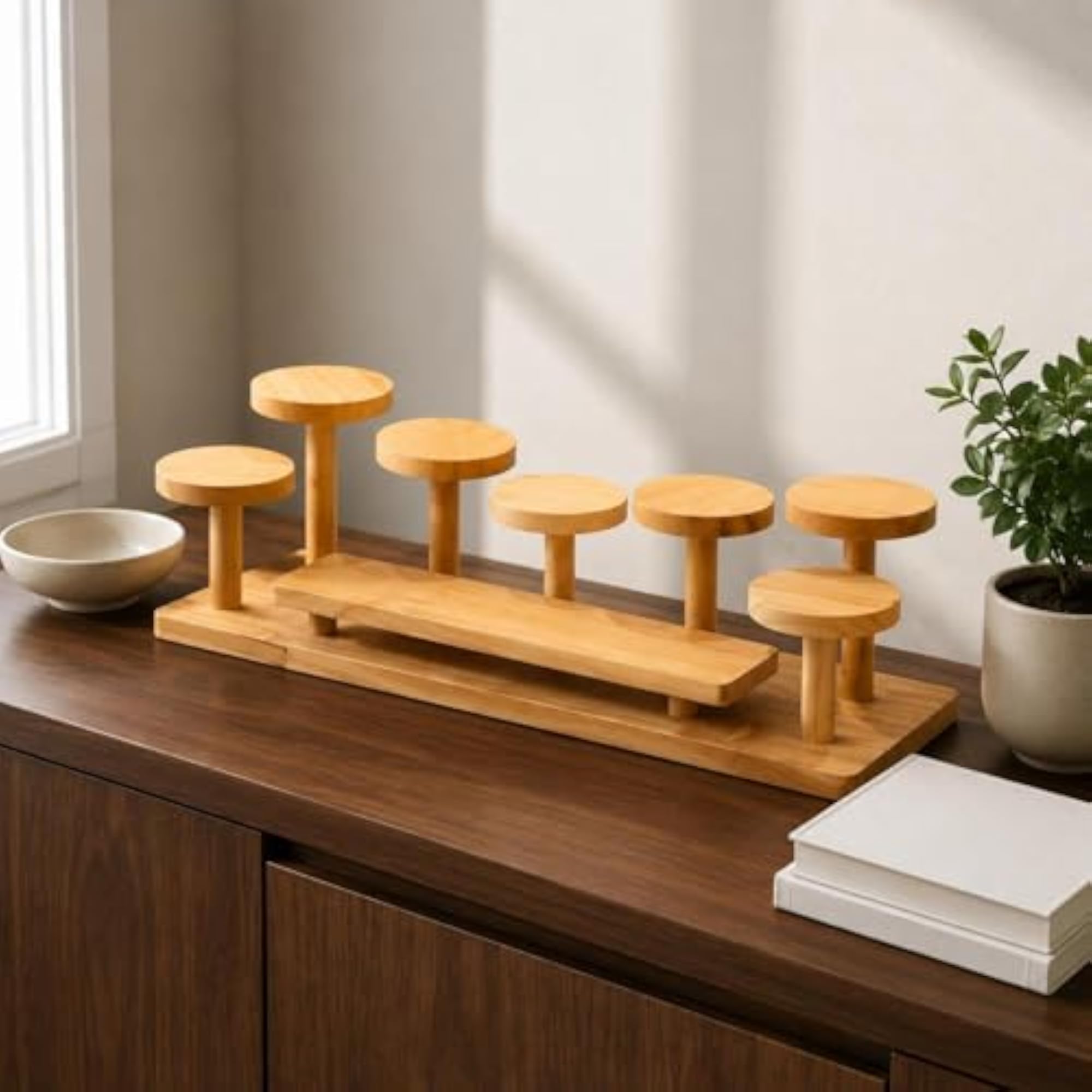 Multi-Tier Display Rack, Cute Design Wooden Figurine Shelf