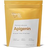 Longevity Box Apigénine 100 mg, 90 gélules, extrait de graines de céleri 98 % pur, pour soutien du sommeil, du NAD+, de l’énergie, de la longévité et de la santé cellulaire