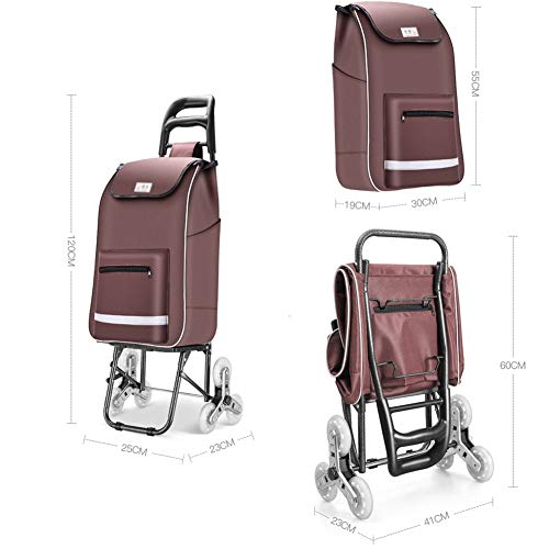 Einkaufstrolley Klappbar Treppensteiger Zusammenklappbarer Einkaufswagen Mit 3 Rädern Lebensmittelgeschäft-Einkaufswagen… – Bild 5