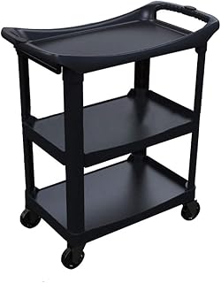 Multifunction Portable Hand Trucks,Large Trolly Cart 3 Tier Hotel Catering Trolley for Aircraft Cabin, Multi-Function Plastic Linen Collection Cart with Universal Wheel, 150Kg Capacity