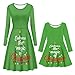 Viewamoon Christmas Tree Print Mom and Daughter Matching Clothes Green Long Sleeve Flowy Dresses Fashion Swing Dress for Women Girls Fall Winter Dress for Vacation