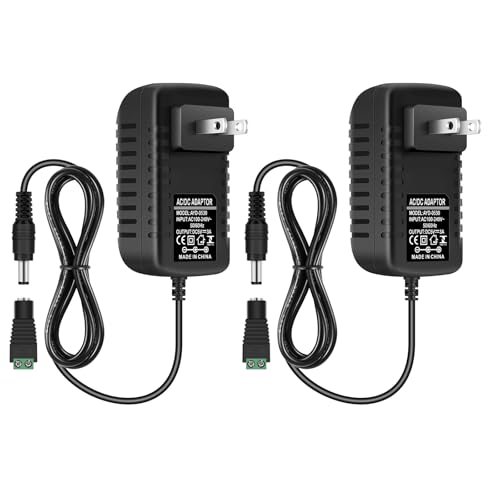 5V Power Supply DC 5 Volt 3A 15W LED Power Supply AC 100-240V AC to DC 5V Converter Wall Plug Power Adapter for Strip Light 5.5/2.1mm Plug(2 Pack)