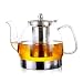 ALIXIN CT008 Teekanne aus Borosilikatglas, hitzebeständig, Edelstahl, Induktion, rund, ideal zum Einweichen von Tee und Kaffee, Kaffee. Kaffee-Teekanne, Glas-Teekanne, lose Blätter, 1200 ml
