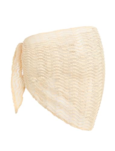 Image of ZAFUL Sarong Coverups for Women Beach Vacation Fishnet See Thru Tie Side Bathing Suit Cover Up Mini Skirt