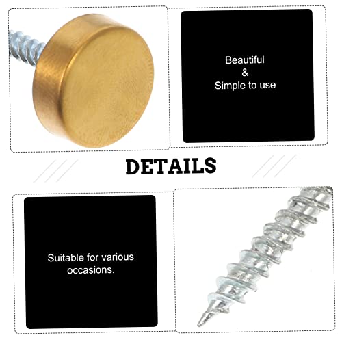 GLEAVI 16 sets tornillos decorativos de espejo de acero inoxidable grueso con tapa plana para espejos, armarios, mesas de té y muebles de vidrio miniatura 2