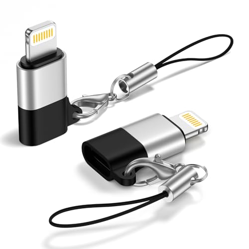 kigpozi USB C to Lightning Adapter 2 Pack USB-C Female to Lightning Male Fast Charging & Data Sync USB C to Lightning Adaptor for iPhone 14/13/12/11 Pro Max Not for Audio/Headphone/OTG