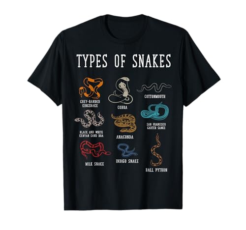 Tipos de serpientes - Serpiente - Boa - Cobra - Pitón Camiseta
