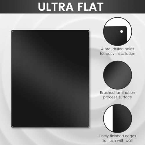 Image of Stainless Steel Stove Backsplash Panel - Ultra Flat Black Metal Splatter Guard for Kitchen Wall & Range Hood, with 4 Pre-Drilled Holes - Easy Install Stove Backsplash Protector （ 29.5 inch x 24 inch ）