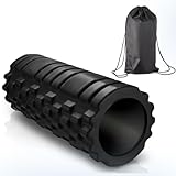 Foam Roller for Deep Tissue Muscle Massage – Multi-Intensity Grid with Rigid Core – Back, Legs & Arms Trigger Point Massager for Fitness, Physio & Injury Recovery – Includes Carry Bag