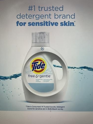Image of Tide Free & Gentle HE Liquid Laundry Detergent, Unscented, 1.06 L (25 Loads) - Packaging May Vary