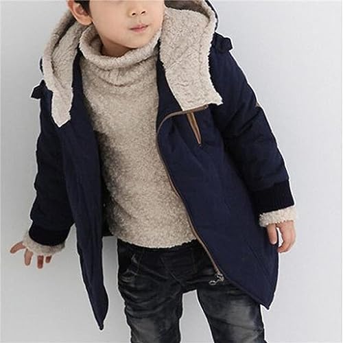 Baby Boys Girls 𝗛ooded Jacket Long Sleeve Zipper Thick Windproof Coat Winter Slim Warm Outwear with Pocket3