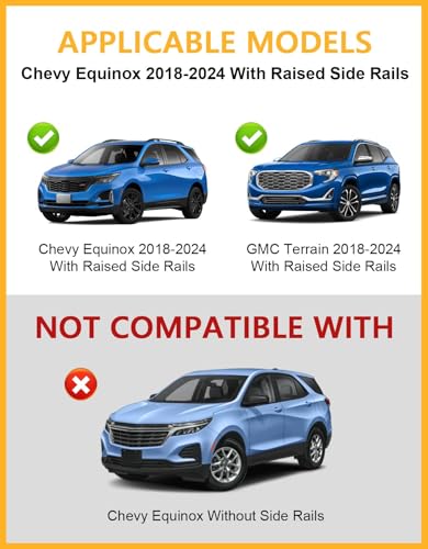 Image of Tuyoung 300lbs All Aluminum Roof Rack Cross Bars Compatible with 2018-2024 Chevy Chevrolet Equinox GMC Terrain (Not for EV), Lockable Heavy Duty Aluminum Roof Rails Crossbars Luggage Cargo Carrier