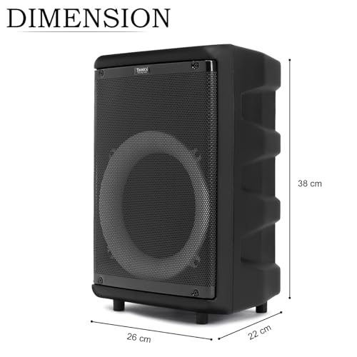 Image of TRONICA New TR-8888 TWS Karaoke Speaker Portable Multimedia Bluetooth with Recording Mic.Pre Function USB /SD /TF /AUX PA System with Two Wireless UHF Mic & Remote (Black)
