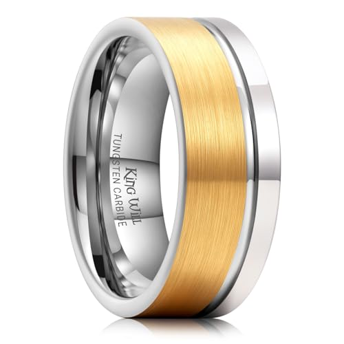 Bague en carbure de tungstène anti-rayures 8mm alliance homme confort fit