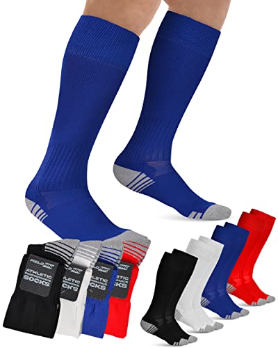 Fieldpro 3 & 4 Pairs Adult & Youth Soccer Socks - 6 Colors Knee High Softball & Baseball Socks Men, Women And Youth | Soccer Socks Men #TOP25