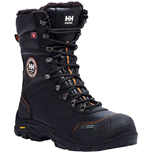 Helly Hansen Workwear Winter Sicherheitsstiefel S3 Chelsea Winterboot HT 78301, gefütterte, isolierende Arbeitsstiefel, Größe 43, schwarz, 78301