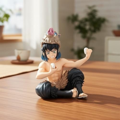 Image of Awestuffs Action Figure Limited Edition for Car Dashboard, Decoration, Cake, Office Desk & Study Table (Inosuke Sitting D Slayer)
