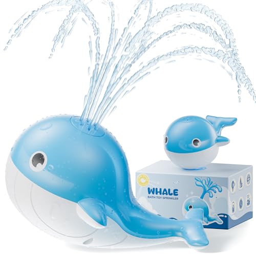 Image of Baby Bath Toys for Kids Ages 1-3 4-8, Rechargeable Whale Bath Toy Sprinkler, Light Up Bath Toy Toddlers 2-4 Water Table Toy, Infant Bathtub Fountain Toy, Kids Pool Toys Boys Girls Birthday Gifts