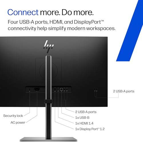 Image of HP E27 G5 FHD 27 inch Monitor, On-Screen Controls; Single Power ON; Anti-Glare; Height Adjust /Tilt /Swivel /Pivot Eye Ease