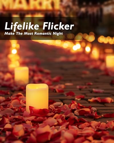 Image of Homemory 100Pack Flickering Flameless Votive Candles, 200+Hour Electric Fake Candles, Battery Operated LED Tealight for Wedding, Outdoor, Table, Festival (Amber Yellow,Battery Included)
