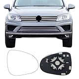 Passenger Side Mirror Replacement Glass for Volkswagen VW Touareg 2011-2017,Backing Plate Power Heated Right Side View Mirror Glass for Volkswagen VW Touareg 2011 2012 2013 2014 2015 2016 2017