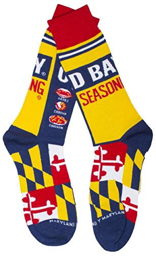 Officially Licensed Old Bay Seafood Seasoning Can Design Dress Socks (Small/Medium)2