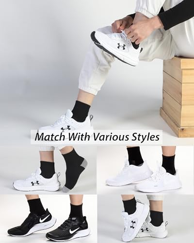 Image of Pro Mountain Wide Toe Box For Health Cotton Compression Ankle Socks Athletic Hiking Mesh Quarter Length No Logo
