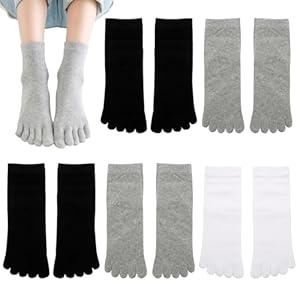 Soleeya 4 Pares Calcetines Dedos Mujer EU 35-40 Calcetines Dedos Algodon Calcetines Separadores de Dedos Deportes | Calcetines 5 Dedos de Pies Mujer